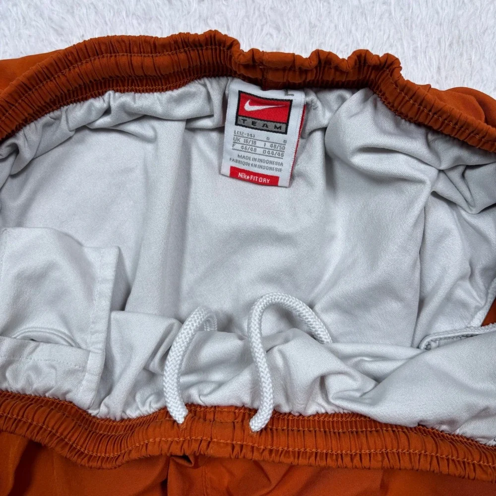 VTG 90s Nike Texas Longhorns Running Shorts Womens L‎ Orange Plaid Dri-Fit  RARE